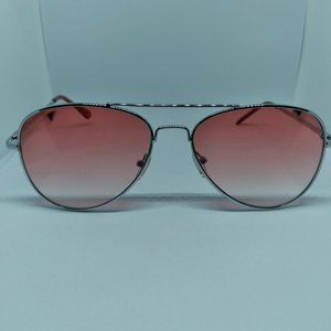 Vintage 2000s Pink and Silver Aviator Sunglasses